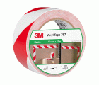 3M™ Cinta de Vinilo con Franjas de Seguridad 767, Roja/Blanco, 50 mm x 33 m, 12 Rollos, Envuelto individualmente Empaquetado convenientemente