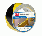 3M™ Cinta Premium de Vinilo con Franjas de Seguridad 5702, Amarillo/Negra, 50 mm x 33 m, 12 Rollos, Envuelto individualmente Empaquetado convenientemente