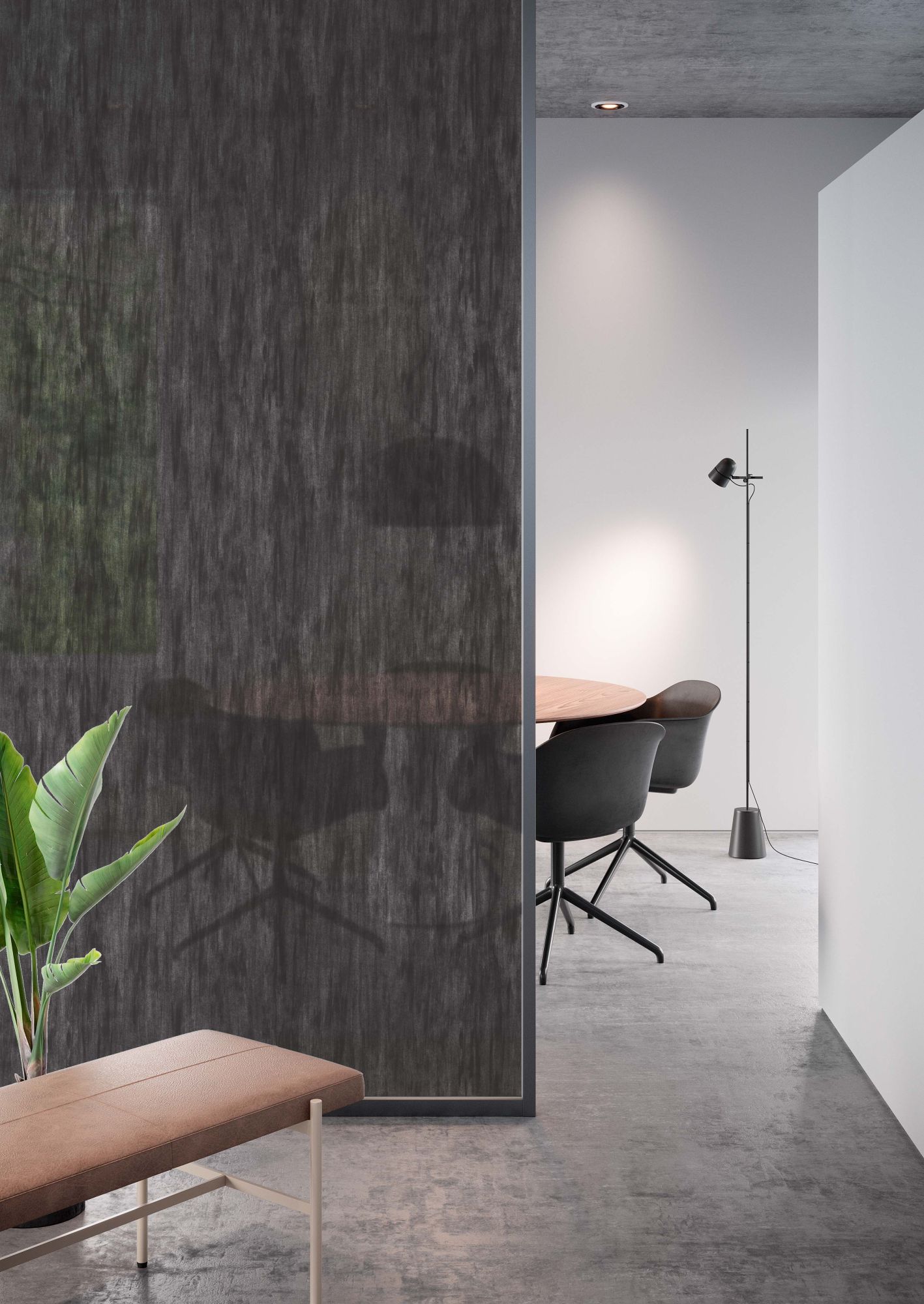 3M™ Fasara™ Natural laminas decoración vidrio, SH2BKBR, Brushed, Black, 1270 mm x 30 m