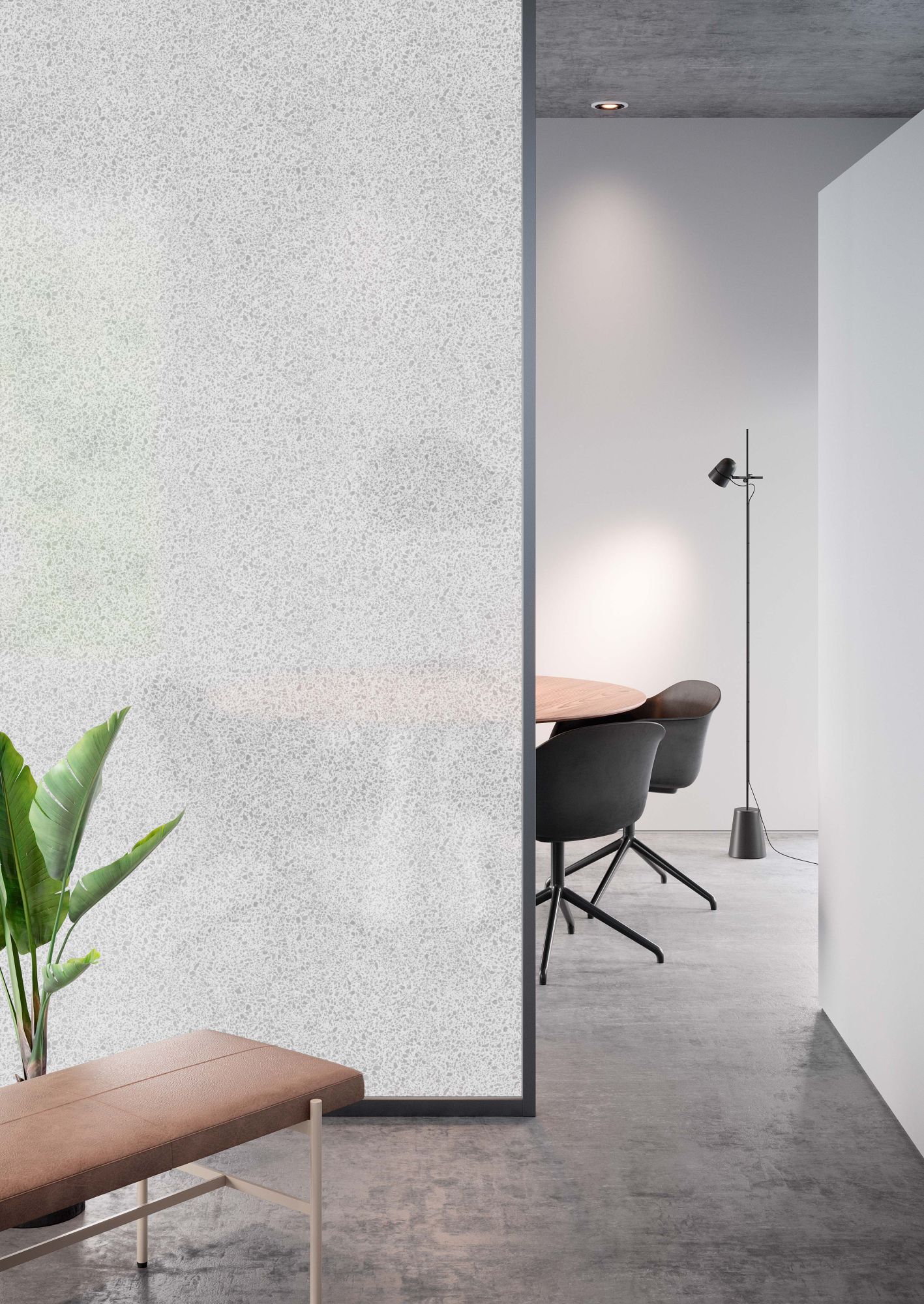 3M™ Fasara™ Natural laminas decoración vidrio, SH2FGTZ, Terazzo, White, 1270 mm x 30 m