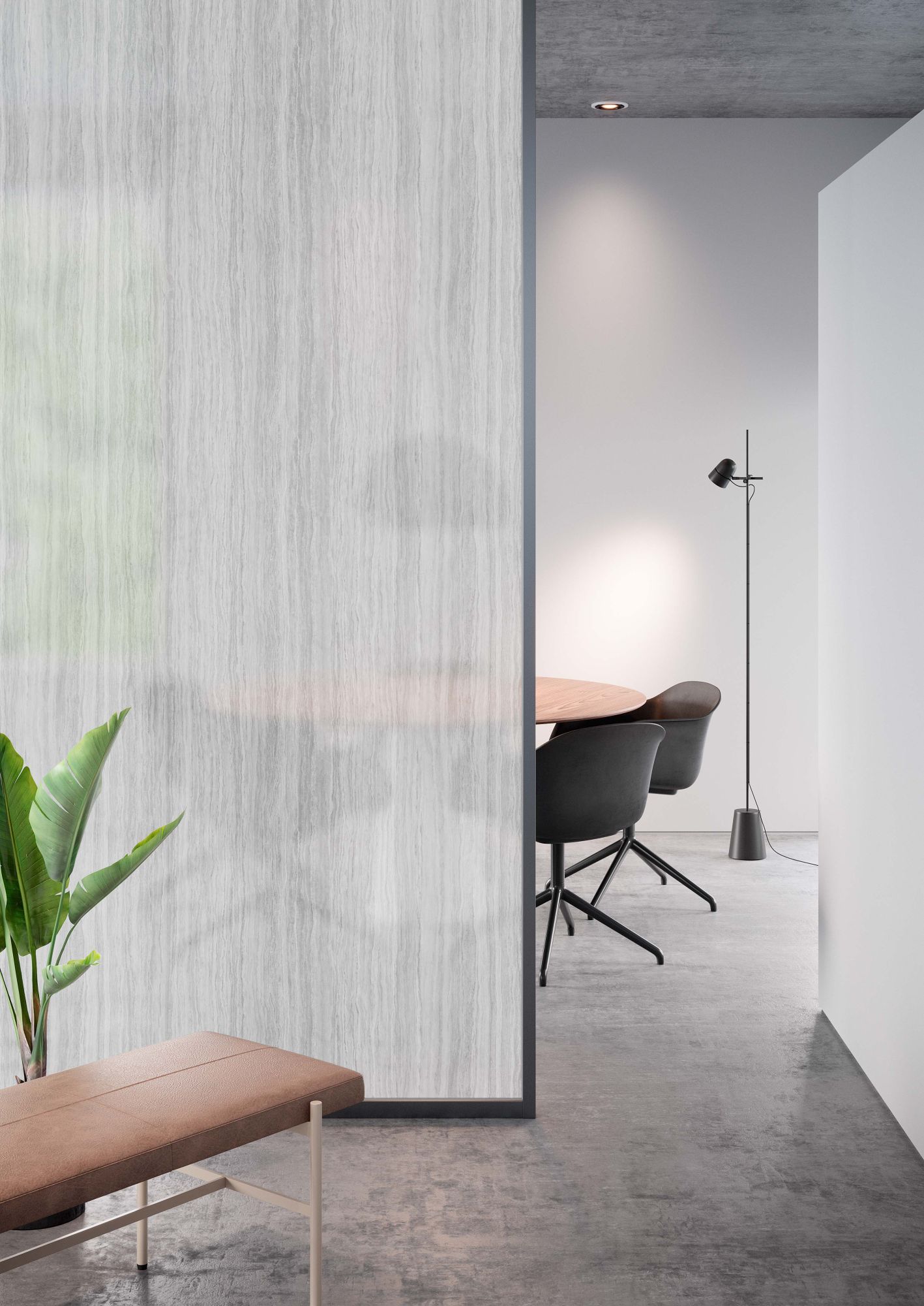 3M™ Fasara™ Natural laminas decoración vidrio, SH2FGTV, Travertine, White, 1270 mm x 30 m