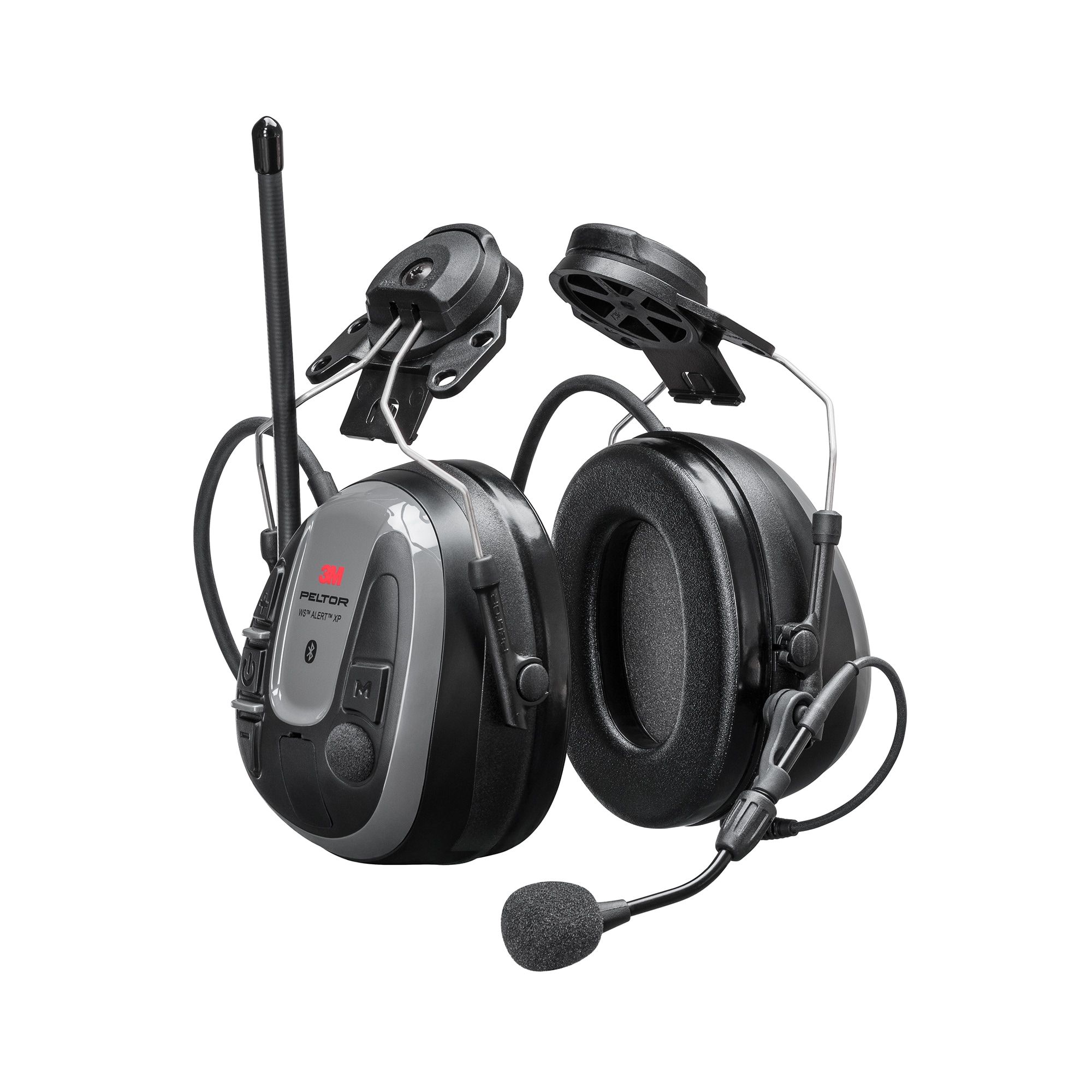 3M™ PELTOR™ WS™ ALERT™ XP Orejeras, Bluetooth®, radio FM, gris, acopladas al casco MRX21P3E5WS6