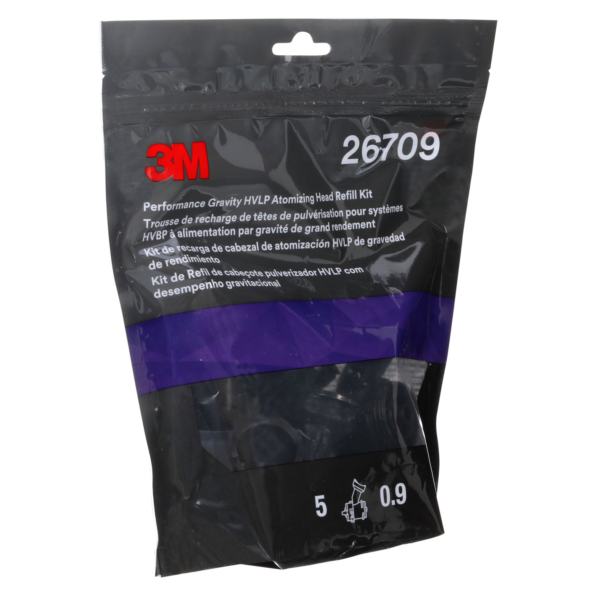 3M™ Kit de recarga de boquillas HVLP de gravedad de alto rendimiento, blanco, 0.9, 26709