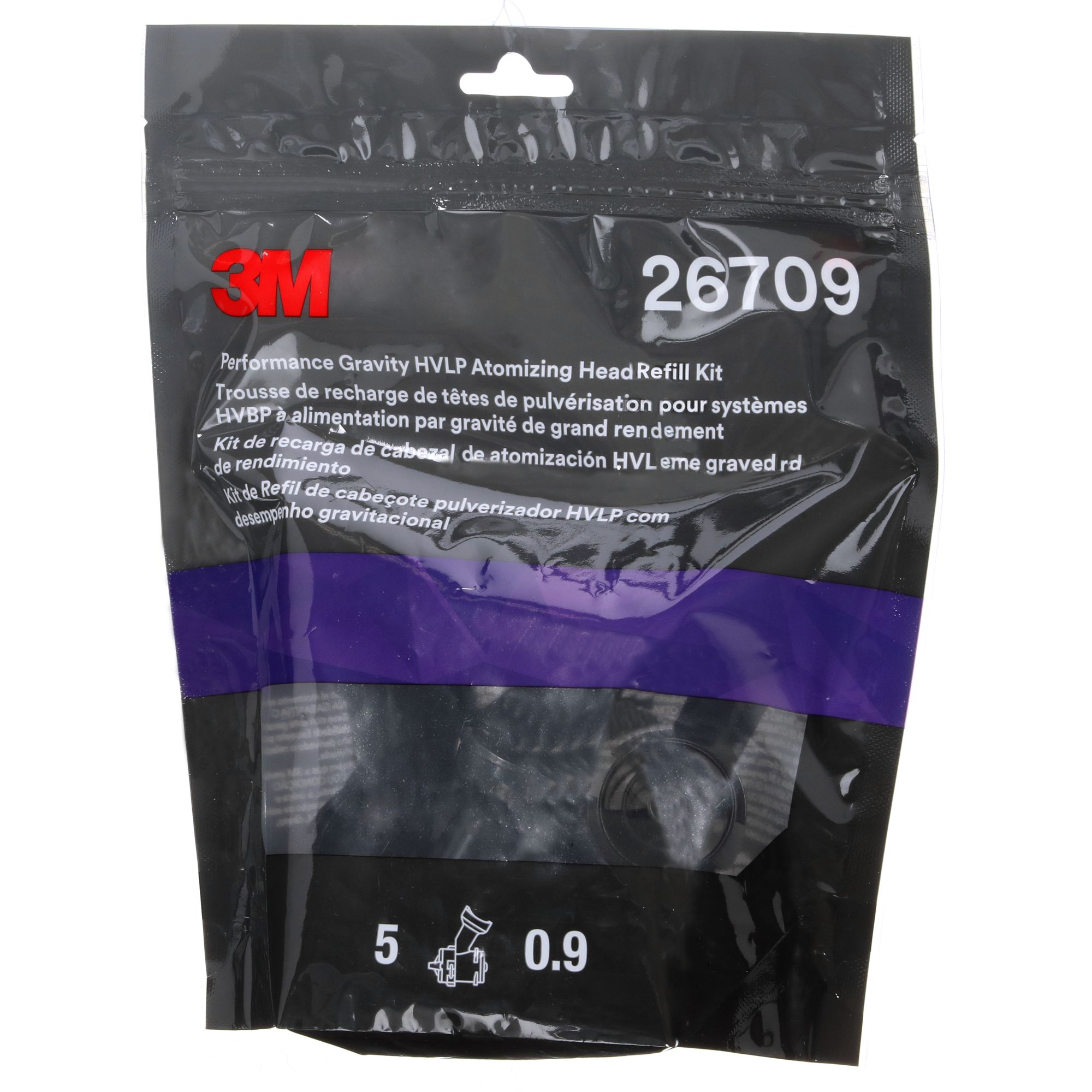 3M™ Kit de recarga de boquillas HVLP de gravedad de alto rendimiento, blanco, 0.9, 26709