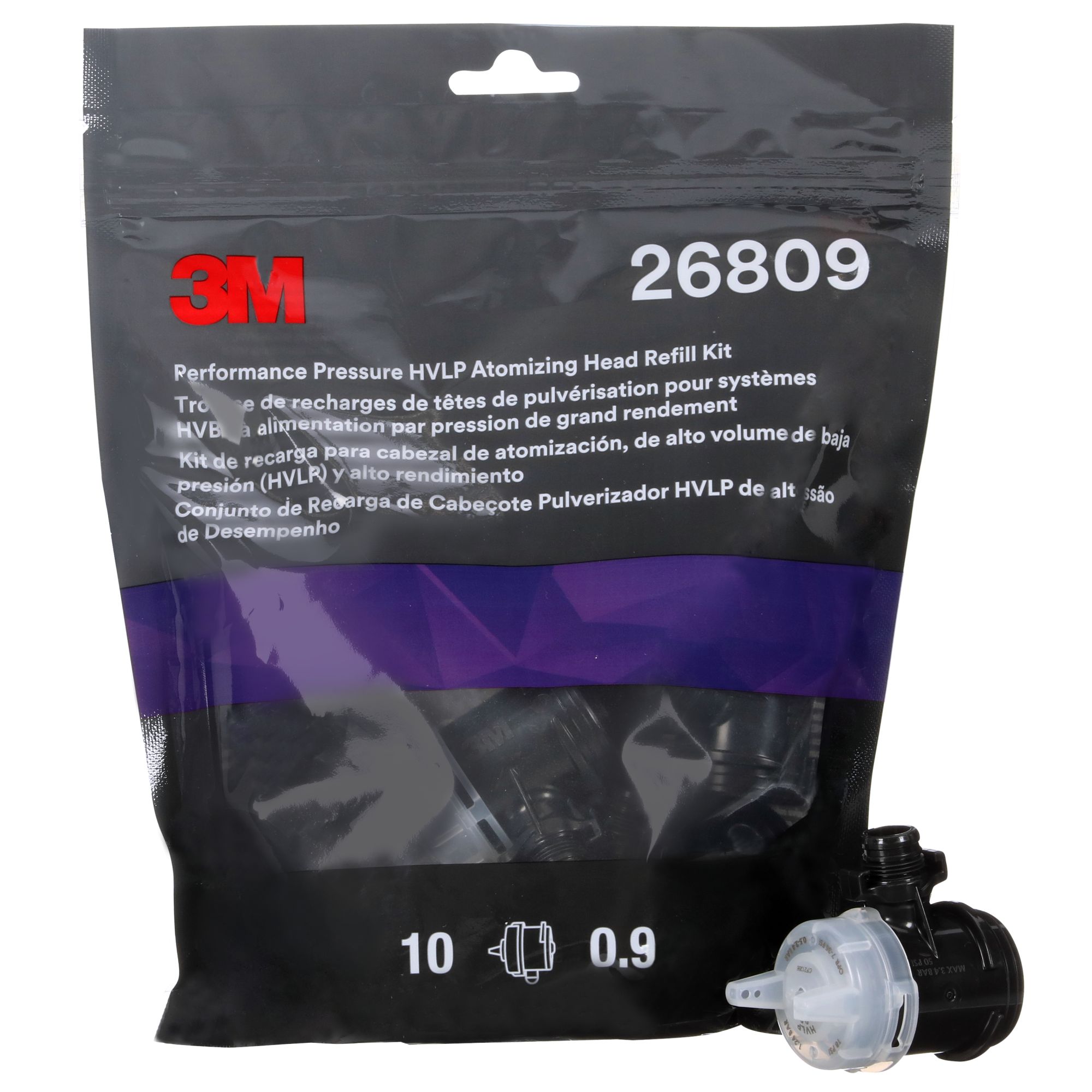 3M™ Kit de recarga de boquillas HVLP de presión de alto rendimiento, blanco, 0.9, 26809