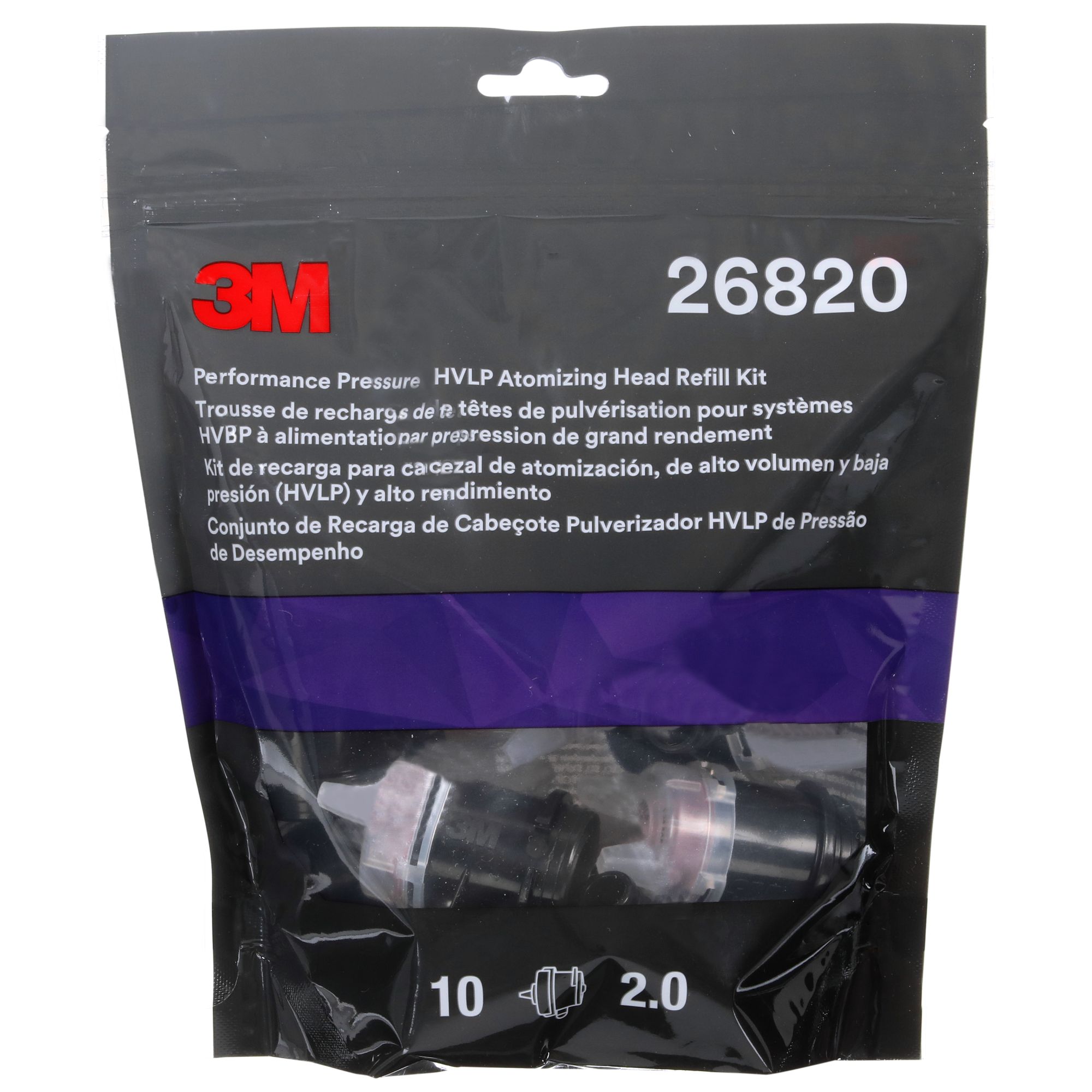 3M™ Kit de recarga de boquillas HVLP de presión de alto rendimiento, roja, 2.0 26820