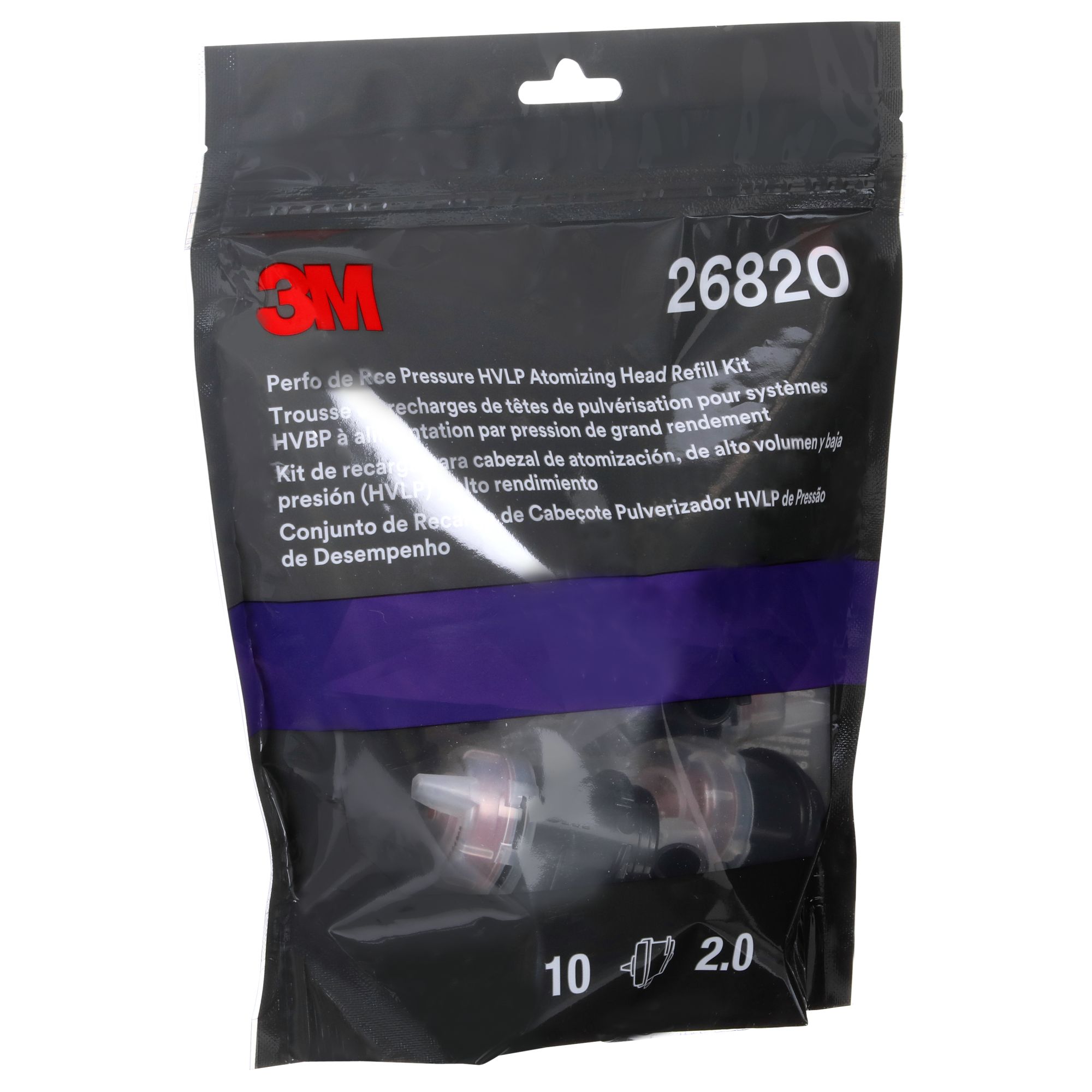 3M™ Kit de recarga de boquillas HVLP de presión de alto rendimiento, roja, 2.0 26820