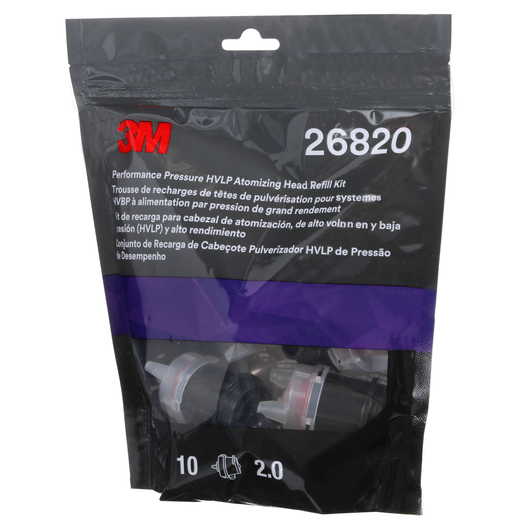 3M™ Kit de recarga de boquillas HVLP de presión de alto rendimiento, roja, 2.0 26820