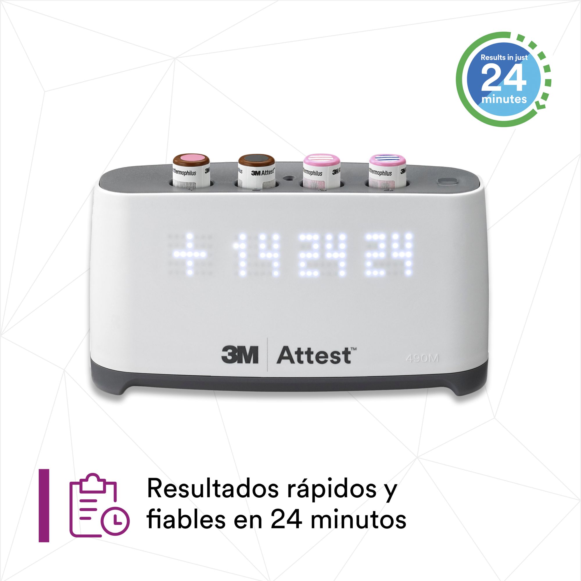 3M™ Attest™ 1295 Indicador Biológico para Vapor de Peróxido de Hidrógeno de Lectura Rápida (24minutos) 30 UN/BOLS 4 BOLS/EBJE