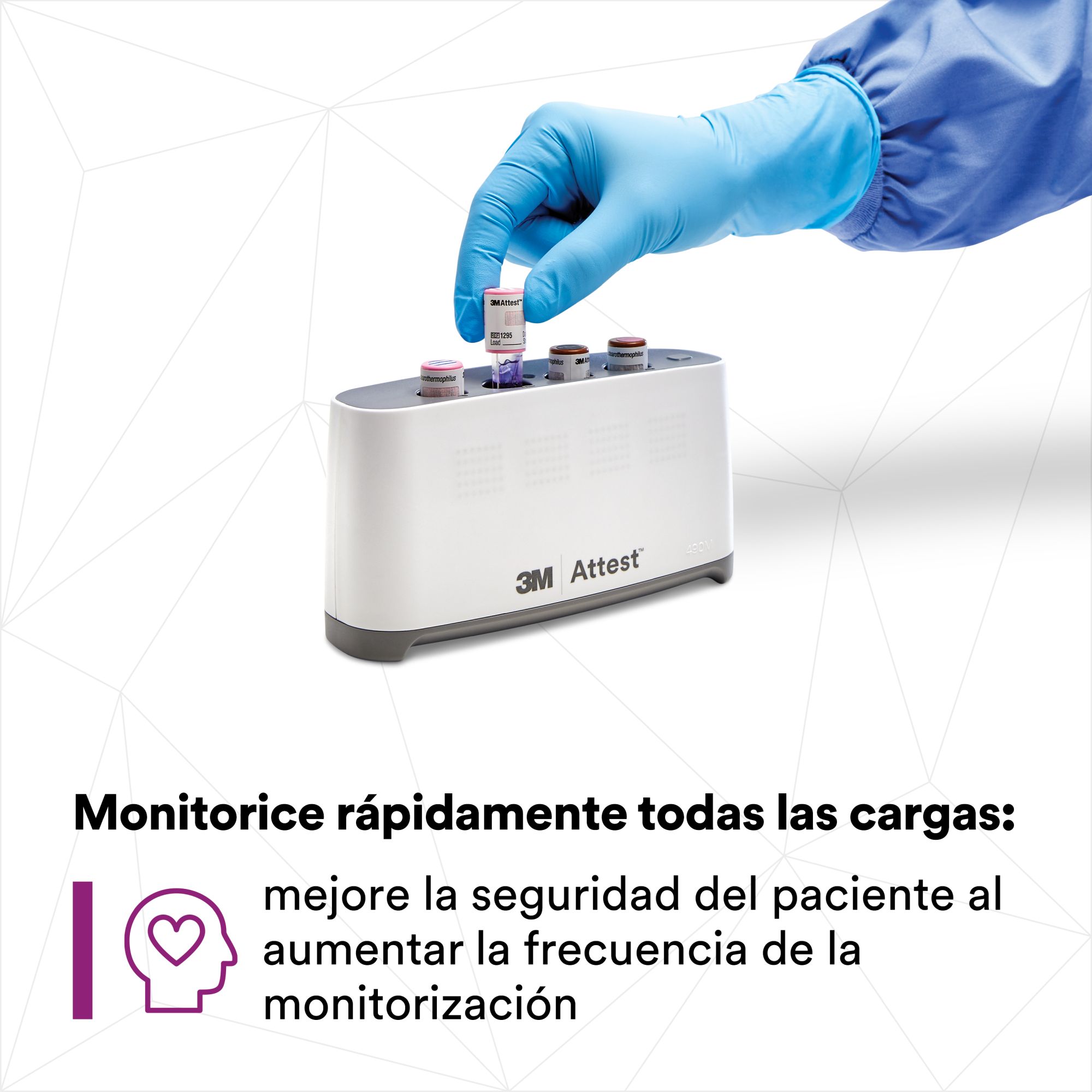 3M™ Attest™ 1295 Indicador Biológico para Vapor de Peróxido de Hidrógeno de Lectura Rápida (24minutos) 30 UN/BOLS 4 BOLS/EBJE