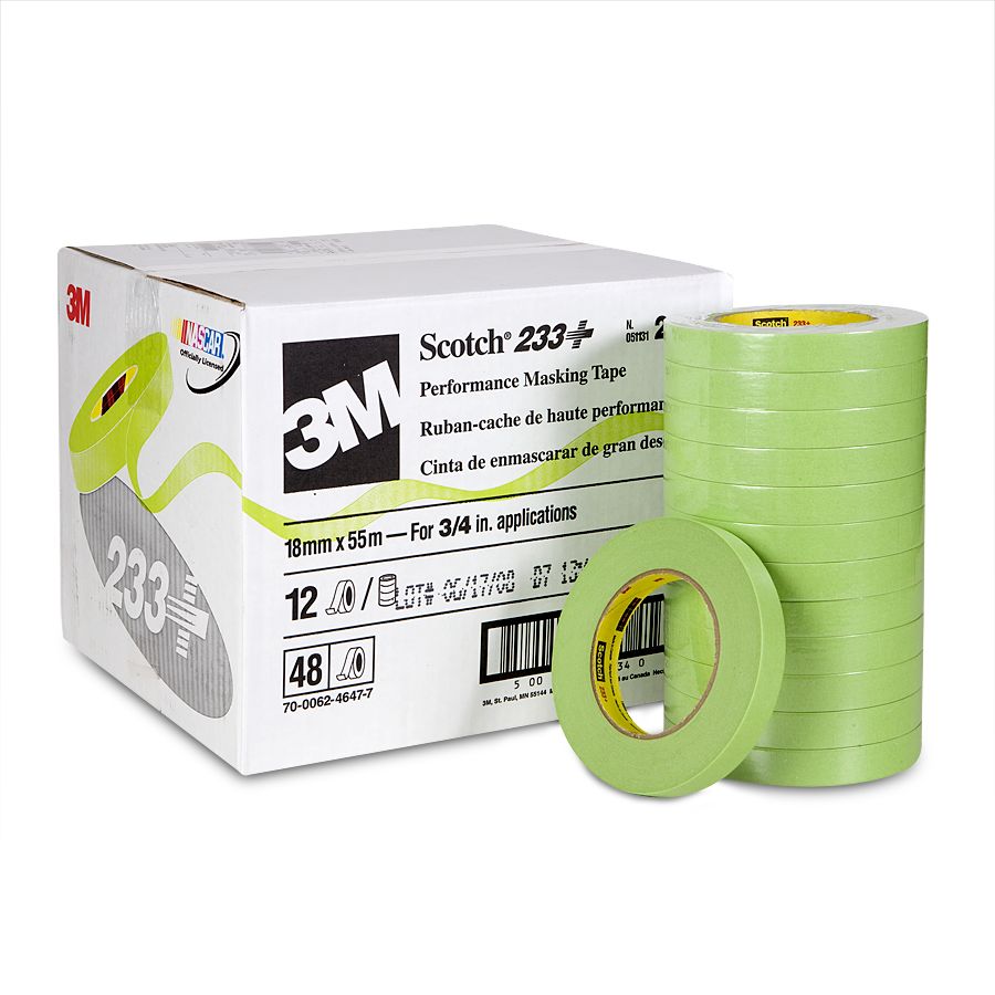 Scotch® Cinta de enmascarado de altas prestaciones para vehículos 233+, verde, 18 mm x 55 m, 23318