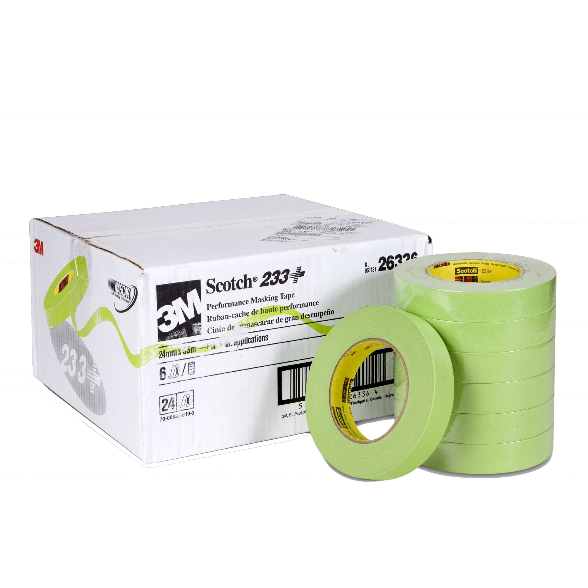 Scotch® Cinta de enmascarado de altas prestaciones para vehículos 233+, verde, 24 mm x 55 m, 23324