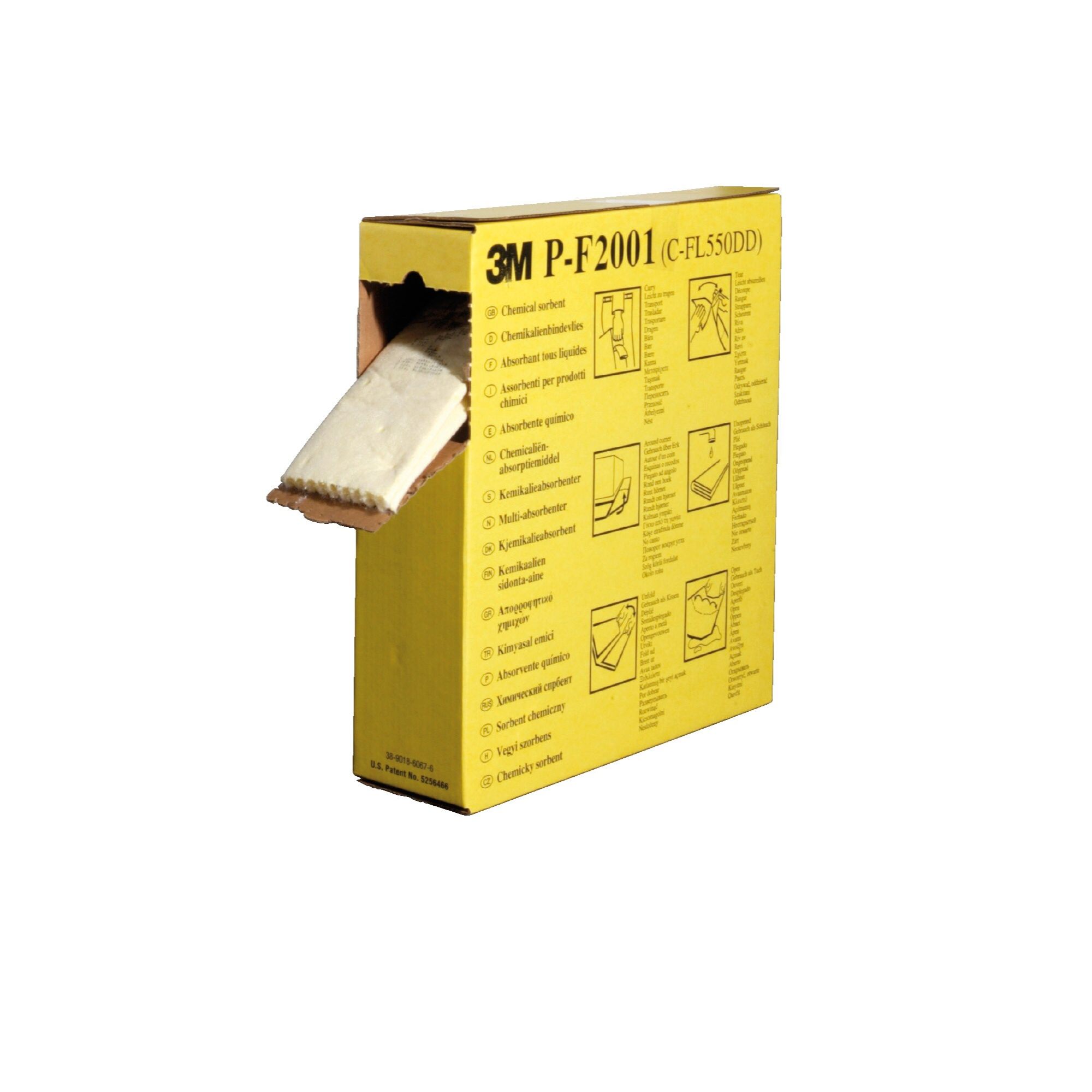 3M™ Absorbente de Químicos Multiformato P-F2001, 120 mm x 15,2 m, 3/caja