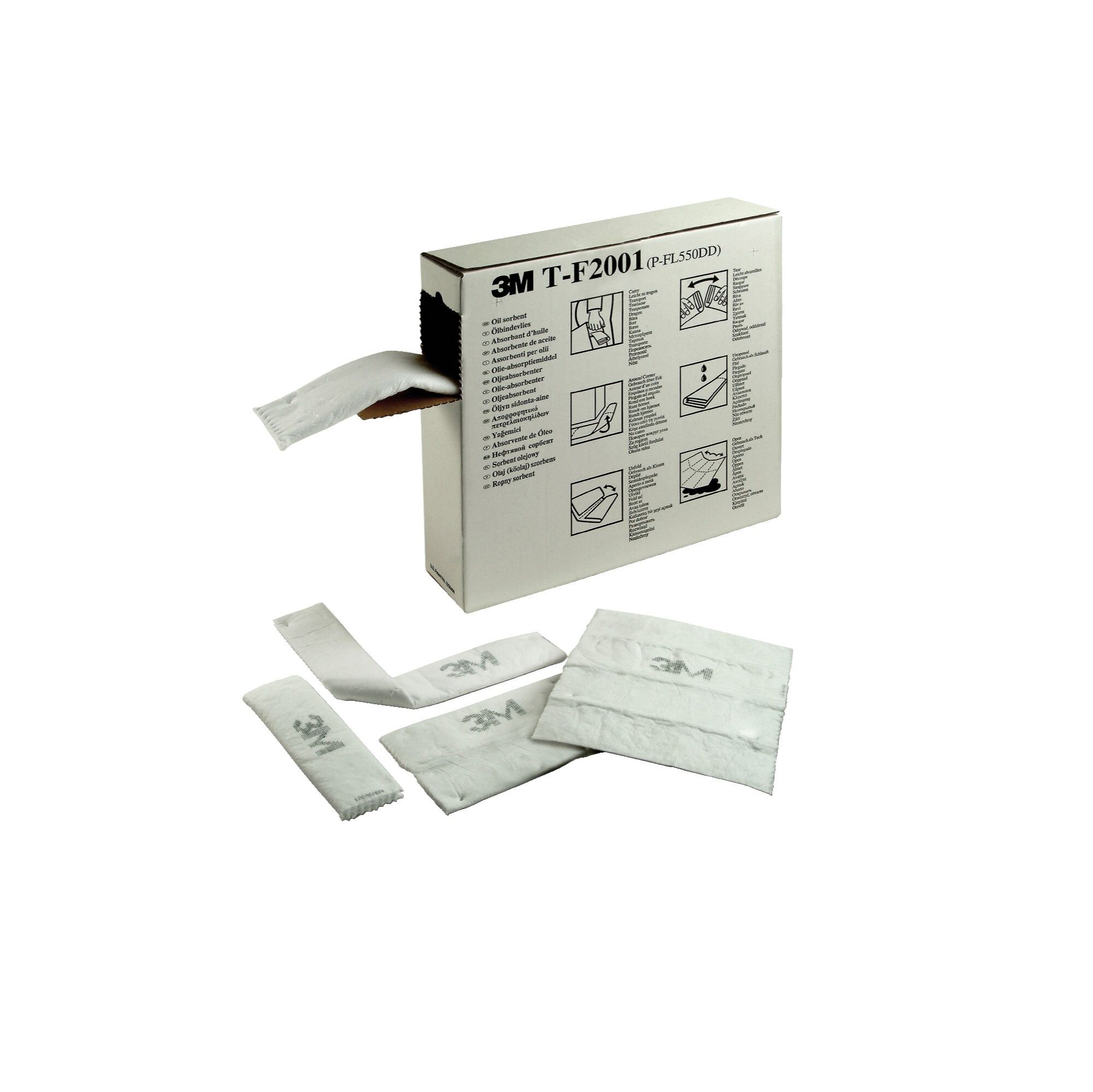 3M™ Absorbente de Hidrocarburos Multiformato T-F2001, 120 mm x 15,2 m, 3/caja