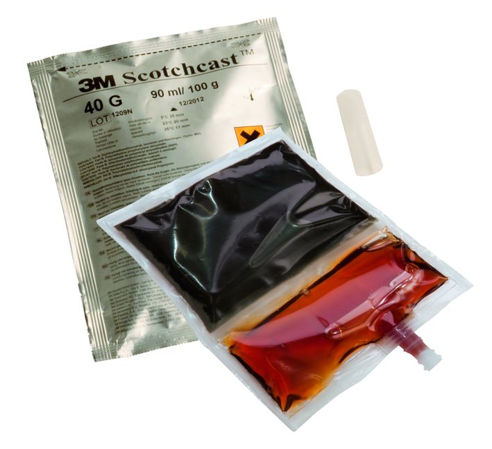 3M™ Scotchcast™ Resina nº 40. Bolsa Unipack A 90 ml (Resina bi-componente retardante de la llama base de poliuretano)