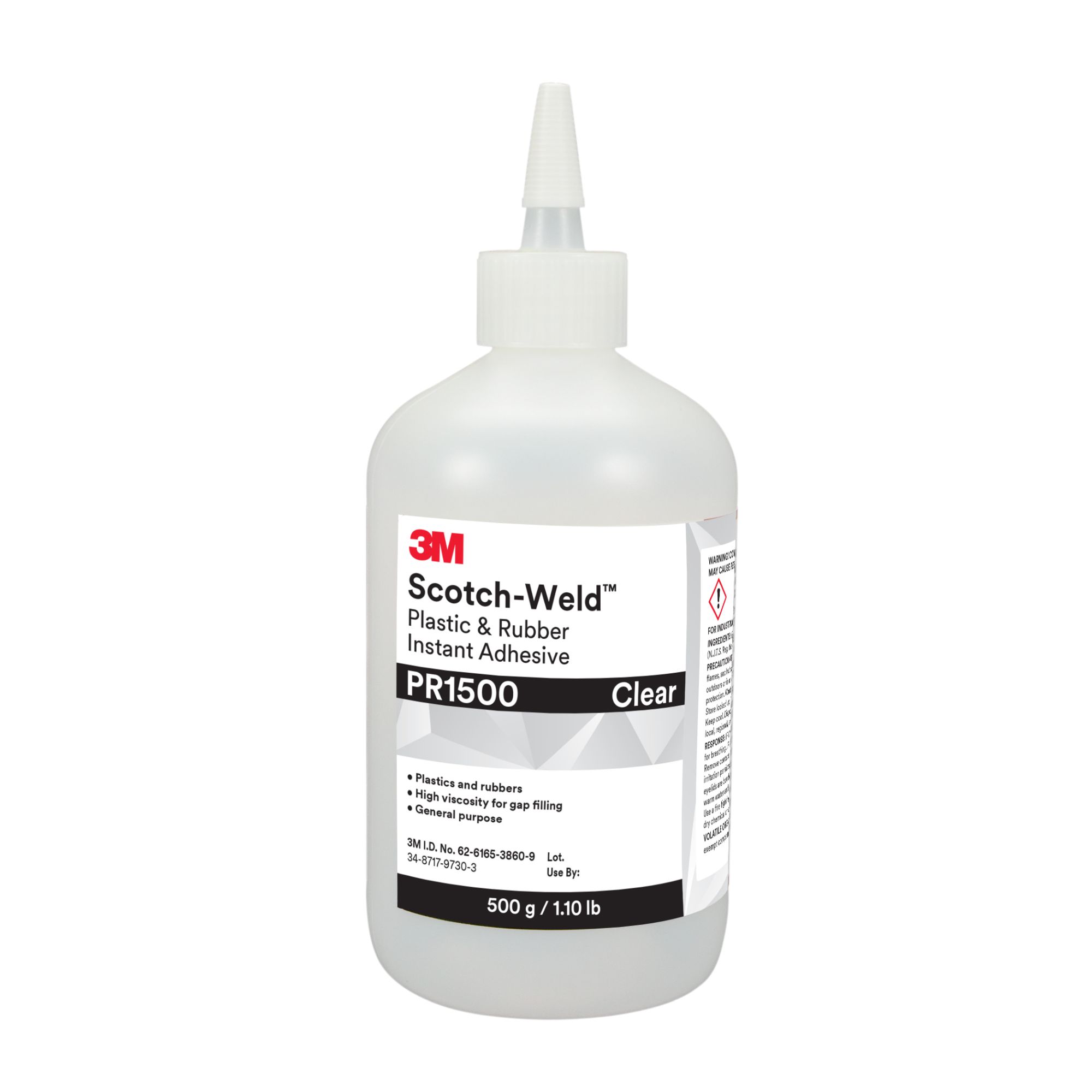 3M™ Scotch-Weld™ Adhesivo instantáneo plástico y caucho PR1500, Transparente, 500 g
