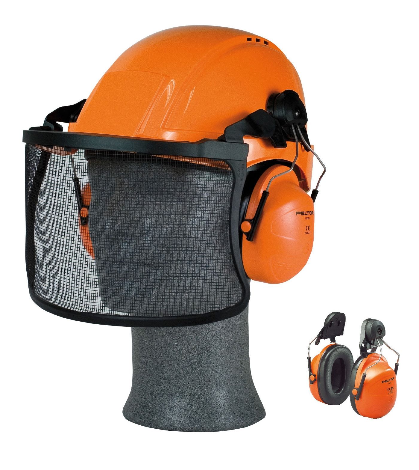 3M™ PELTOR™ H31P3E 300 Orejeras, 28 dB, naranja, montadas en casco