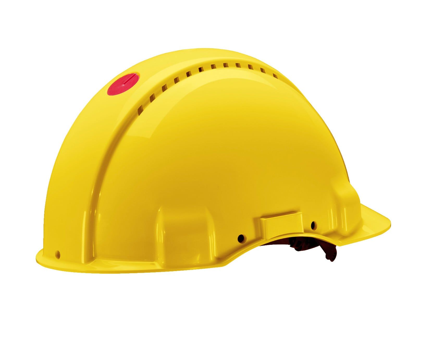 3M™ Casco, Uvicator, con arnés de ruleta, sin ventilación, dieléctrico de 440 V, con banda antisudor de plástico, amarillo, G3001NUV-GU