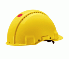 3M™ Casco, Uvicator, con arnés de ruleta, sin ventilación, dieléctrico de 440 V, con banda antisudor de plástico, amarillo, G3001NUV-GU