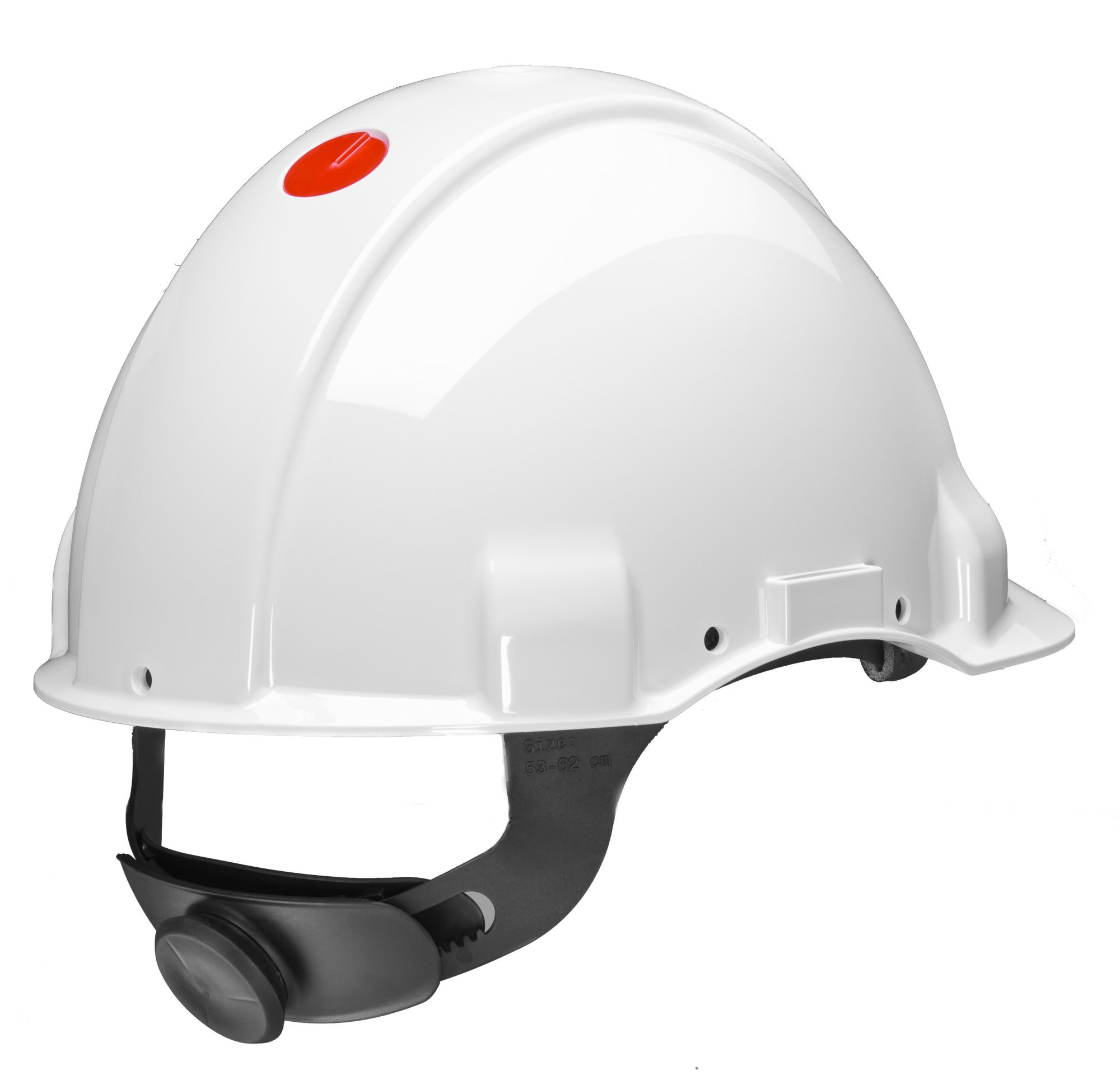 3M™ Casco, Uvicator, con arnés de ruleta, sin ventilación, dieléctrico de 1000 V, con banda antisudor de cuero, blanco, G3001MUV1000V-VI
