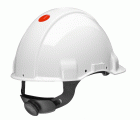 3M™ Casco, Uvicator, con arnés de ruleta, sin ventilación, dieléctrico de 1000 V, con banda antisudor de cuero, blanco, G3001MUV1000V-VI