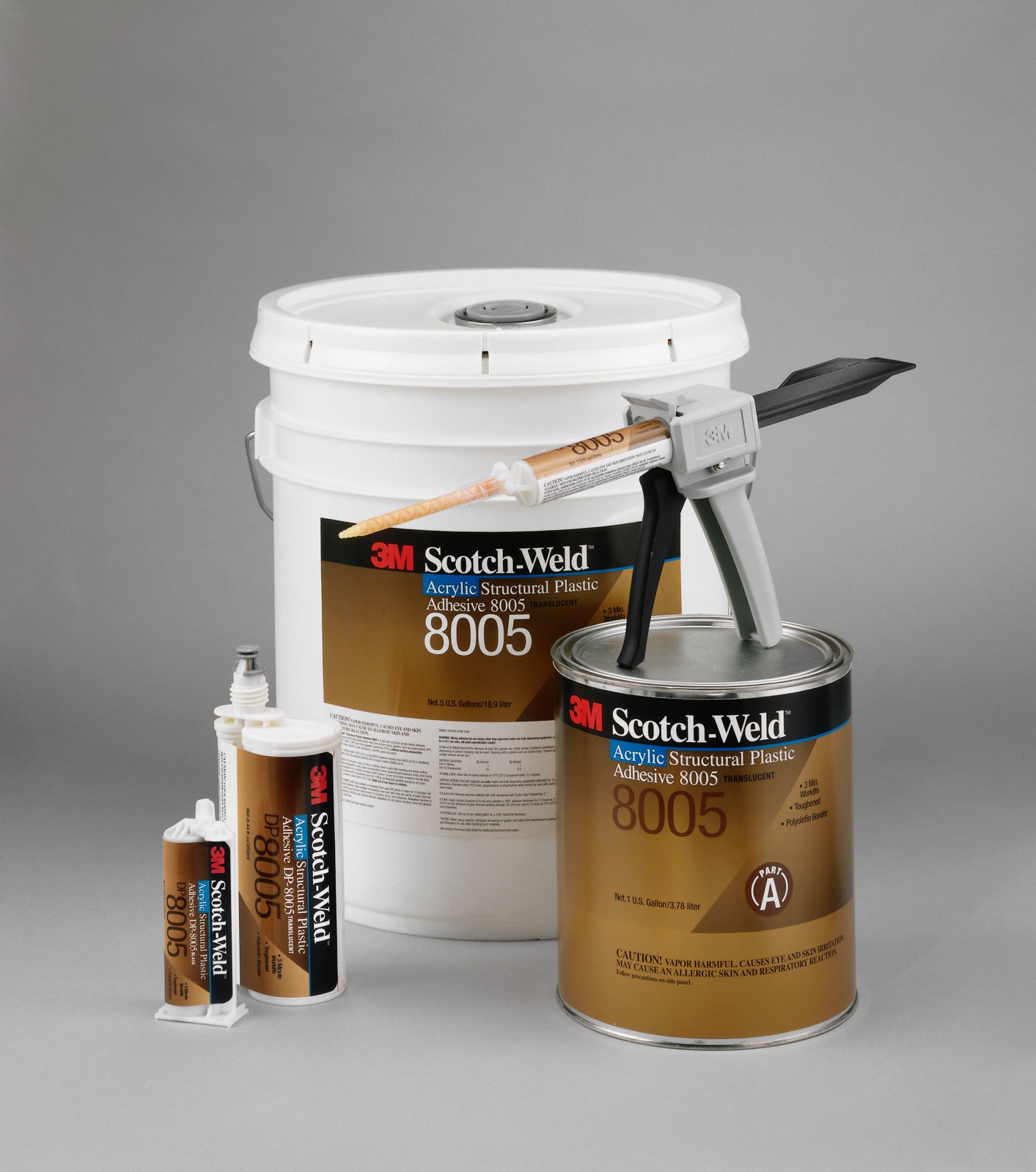 3M™ Scotch-Weld™ Adhesivo de plástico estructural DP8005, Transparente, 2 l