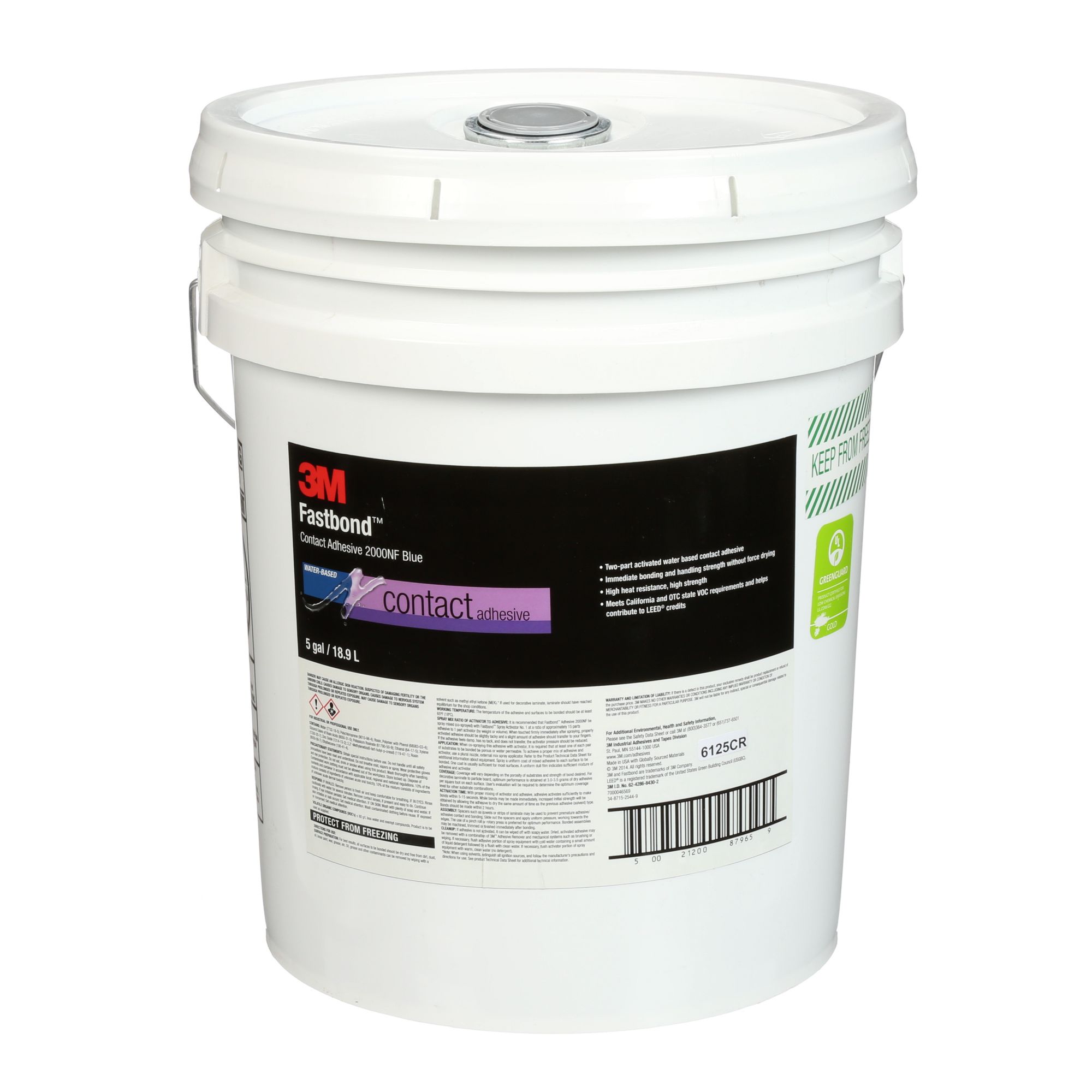 3M™ Fastbond™ Adhesivo de contacto 2000NF, Azul, kit, 200 L de base+ 20 L de activador