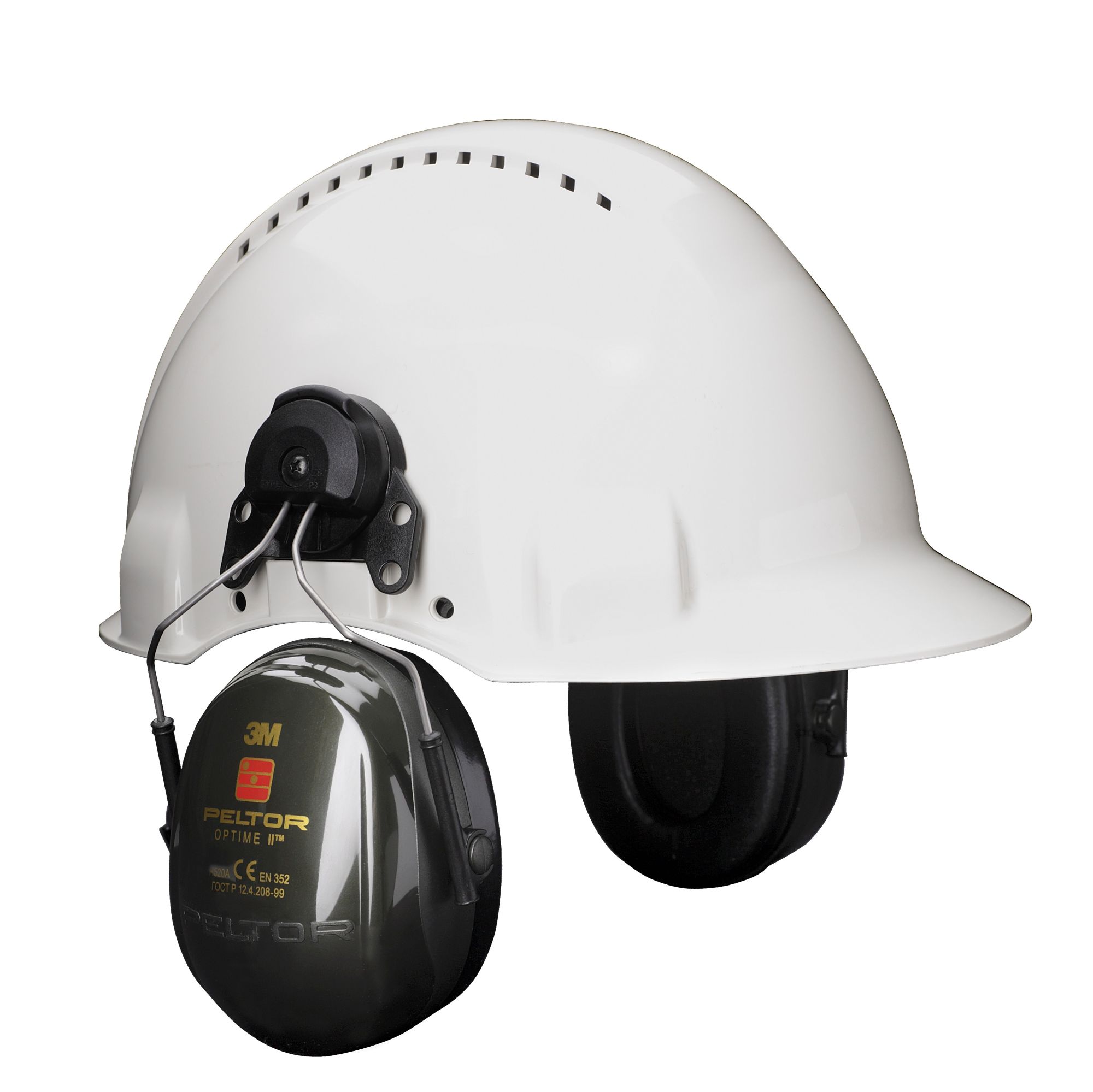 3M™ PELTOR™ Optime™ II Orejeras, 30 dB, verde, versión montada en casco, H520P3H-410-GQ