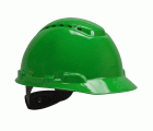 3M™ Casco, con arnés de ruleta, ventilado, banda de plástico para el sudor, verde, H700N-GP