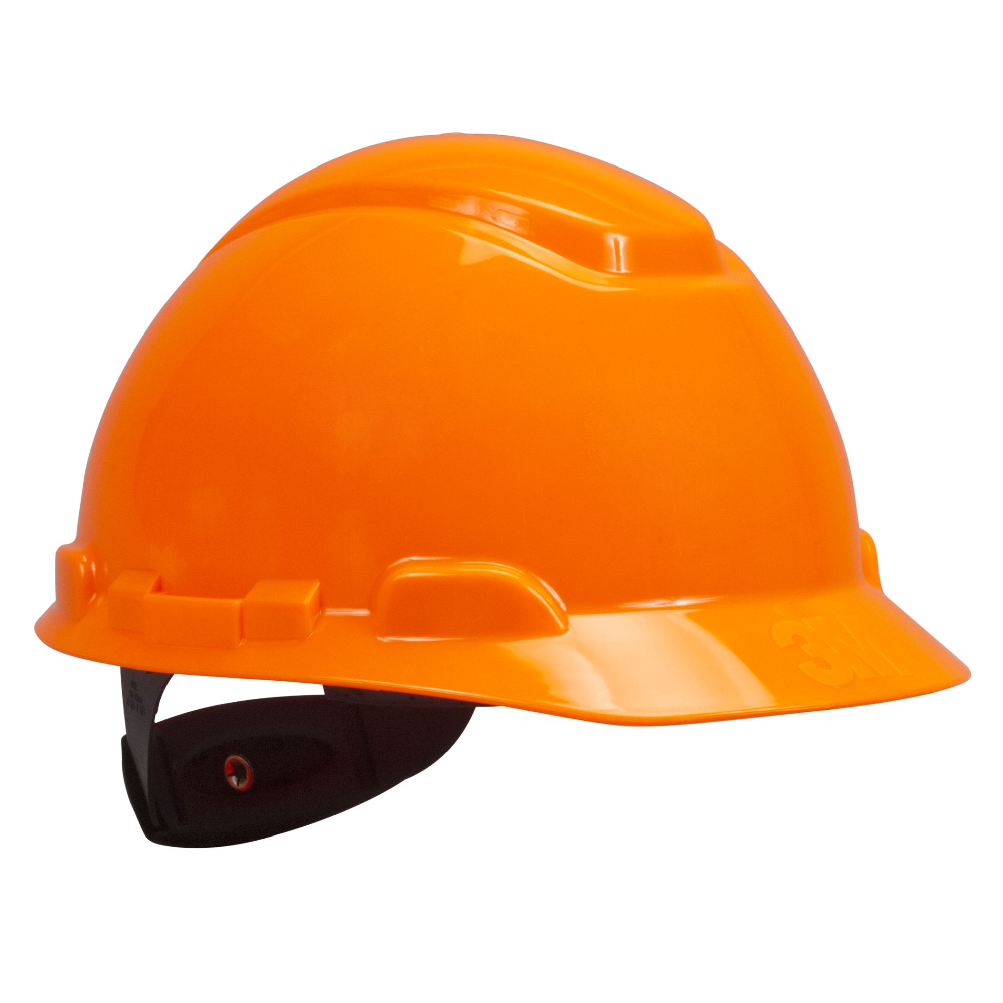 3M™ Casco, de arnés de ruleta, sin ventilación, dieléctrico de 440 V, con banda de plástico para el sudor, naranja, H701N-OR