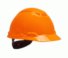 3M™ Casco, de arnés de ruleta, sin ventilación, dieléctrico de 440 V, con banda de plástico para el sudor, naranja, H701N-OR