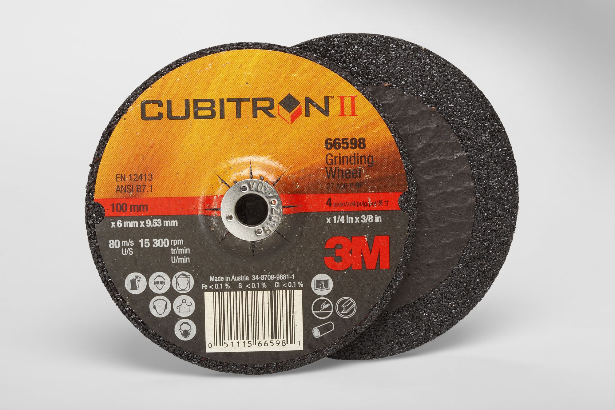 3M™ Cubitron™ II Disco de Desbaste de Centro Hundido T27, 115 mm, 94003
