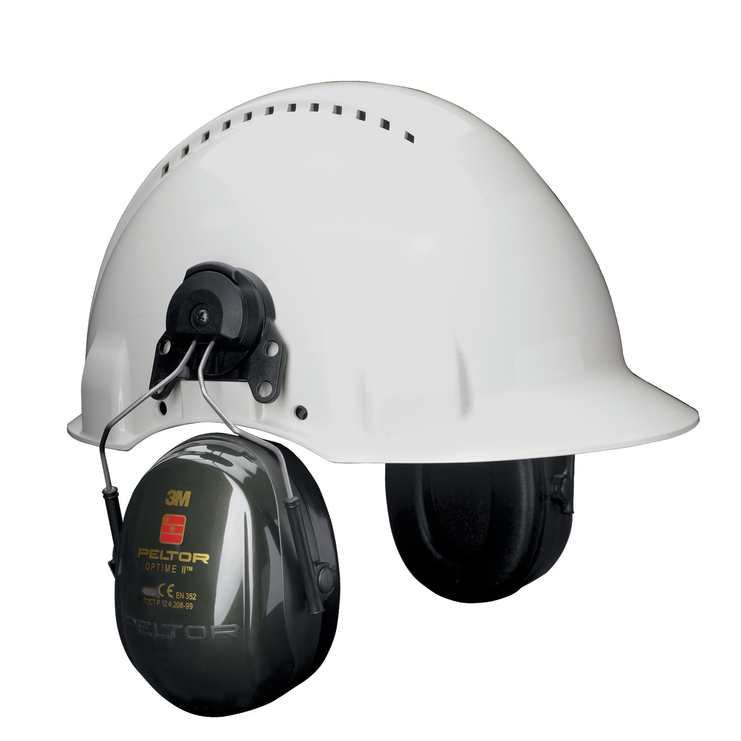 3M™ PELTOR™ Optime™ II Orejeras, 30 dB, verde, versión montada en casco, H520P3E-410-GQ-01