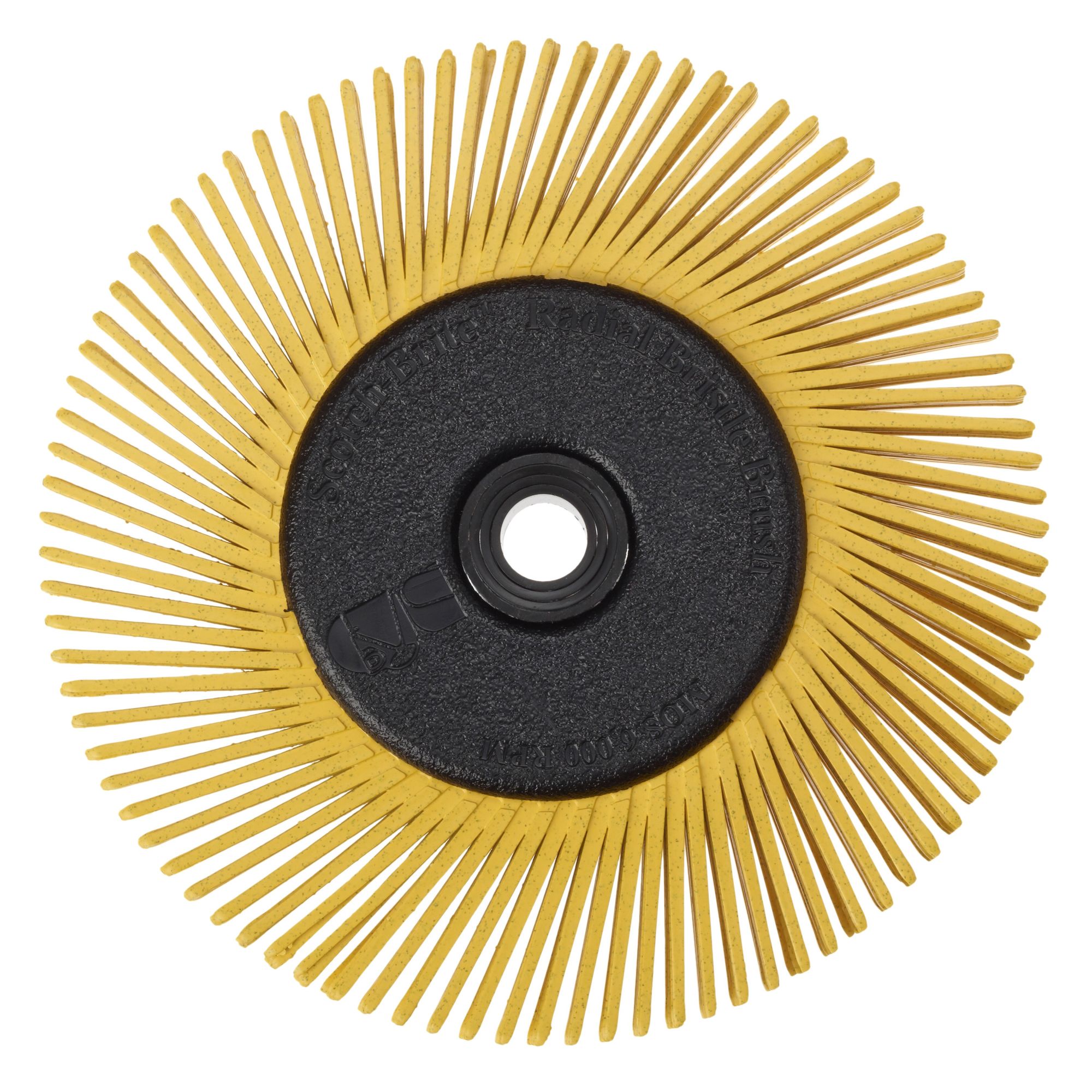 3M™ Scotch-Brite™ Cepillo Radial Bristle BB-ZB, 194 mm x 25 mm x 32 mm, P80, Amarillo, Tipo C, Con Adaptador