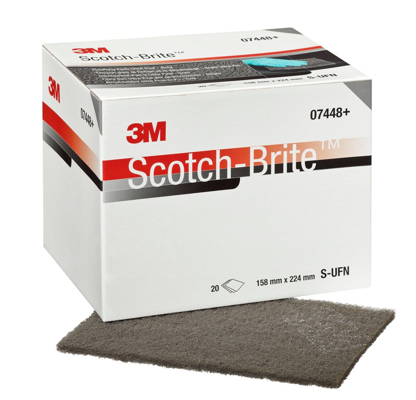 Scotch-Brite™ Pliego 7448+, 158 mm x 224 mm, S UFN