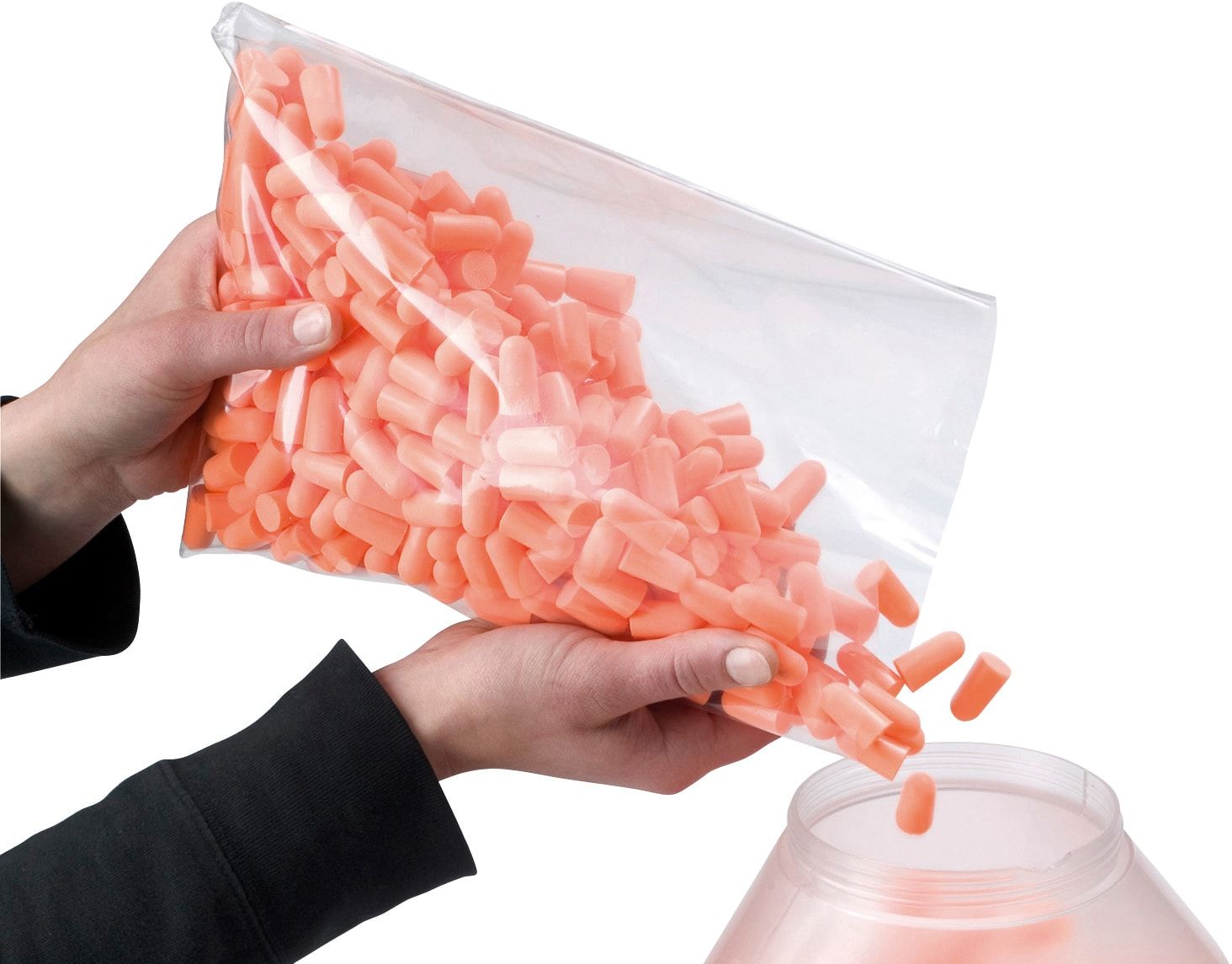 3M™ Tapones Serie 1100 desechables, 37 dB, bolsa de recarga, sin cordón, 2000 pares/caja, 1100R