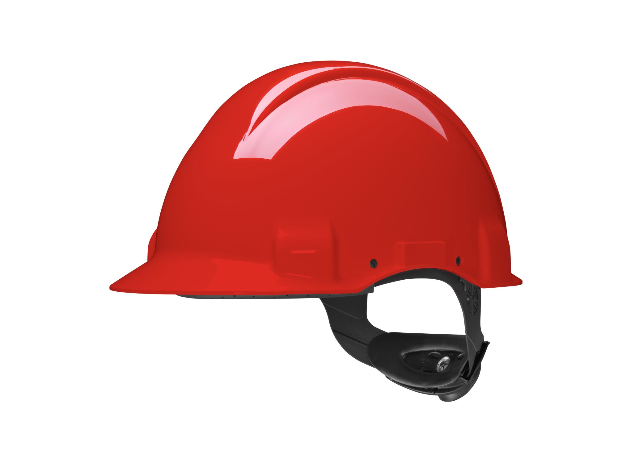 3M™ Casco, Uvicator, con pasador, sin ventilación, dieléctrico de 440 V, con banda antisudor de plástico, rojo, G3001CUV-RD