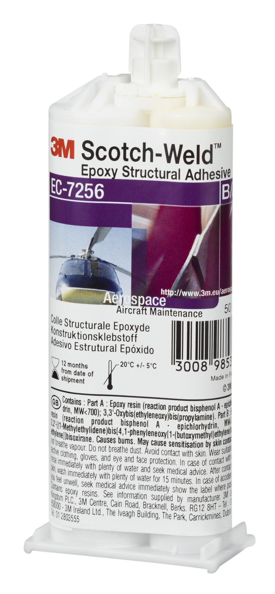 3M™ Scotch-Weld™ Adhesivo Epoxi Estructural 7256 B/A, Offwhite, 400 ml, 6 para casas