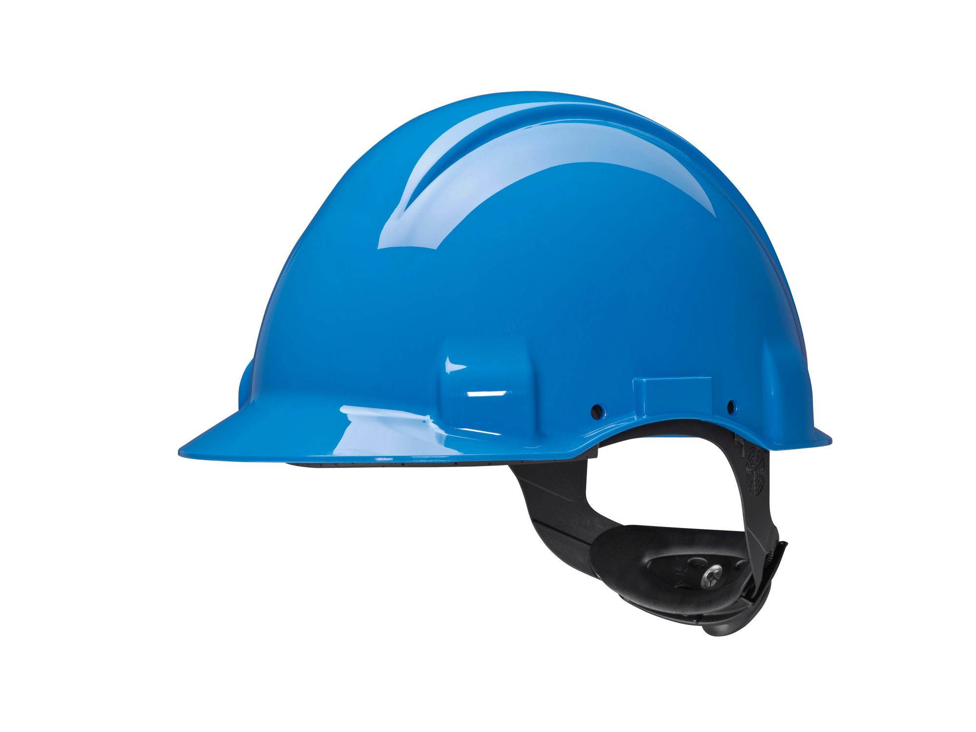 3M™ Casco, Uvicator, con pasador, sin ventilación, dieléctrico de 440 V, con banda antisudor de plástico, azul, G3001CUV-BB