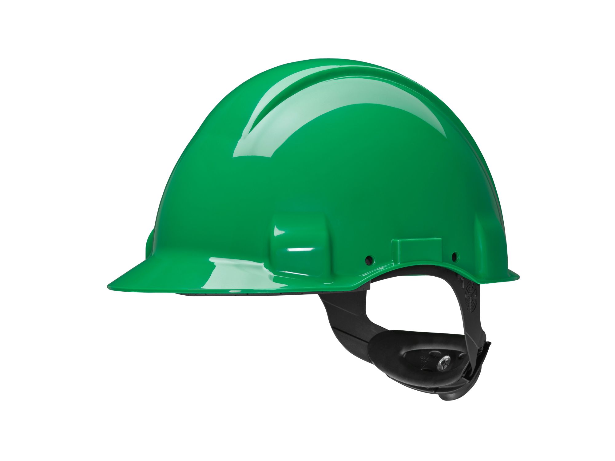 3M™ Casco, Uvicator, con pasador, sin ventilación, dieléctrico de 440 V, con banda antisudor de plástico, verde, G3001CUV-GP