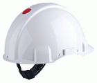3M™ Casco, Uvicator, con pasador, sin ventilación, dieléctrico de 440 V, con banda antisudor de plástico, blanco, G3001CUV-VI
