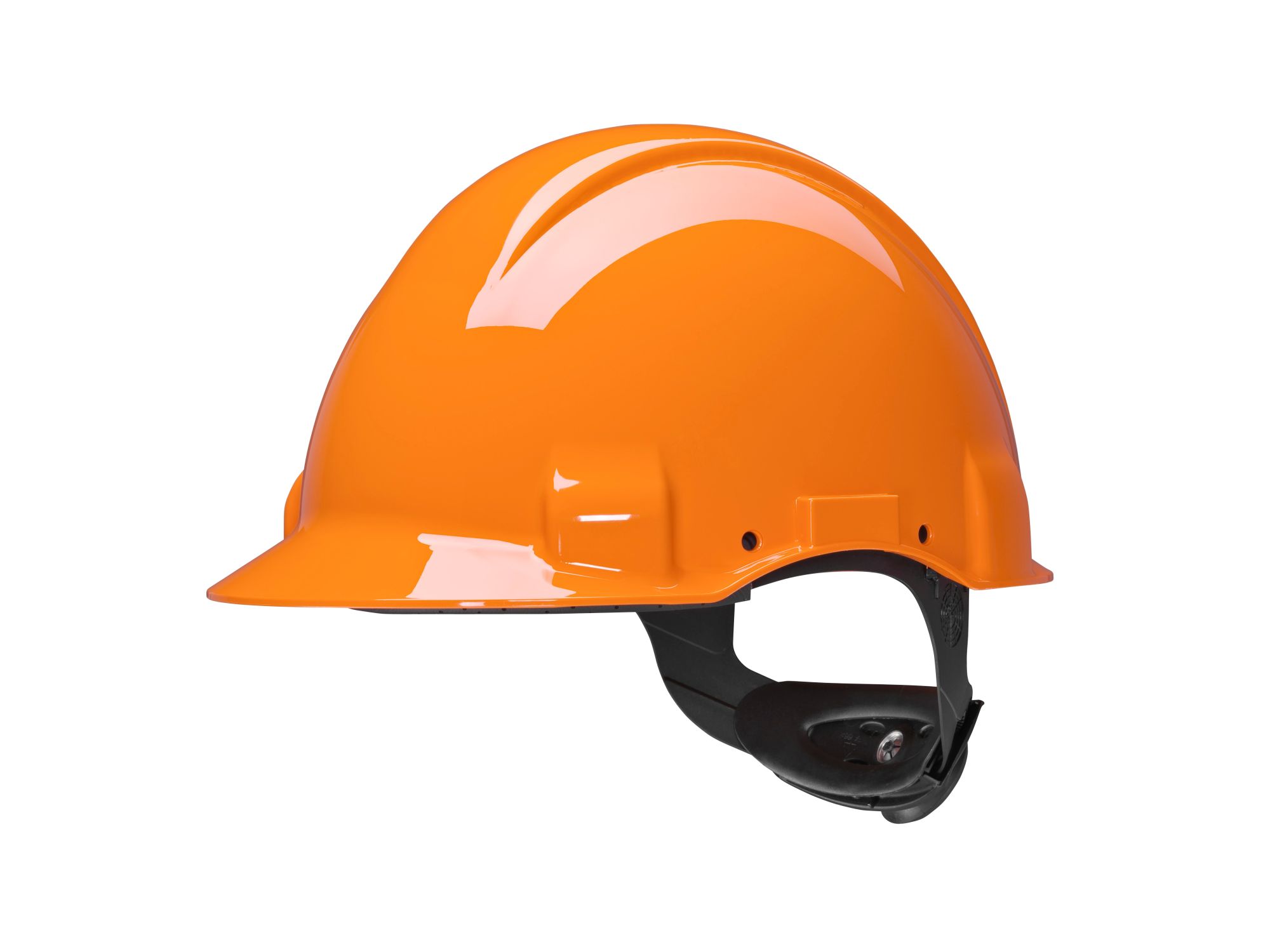 3M™ Casco, Uvicator, con arnés de ruleta, sin ventilación, dieléctrico de 1000 V, con banda antisudor de cuero, naranja, G3001MUV100V-OR