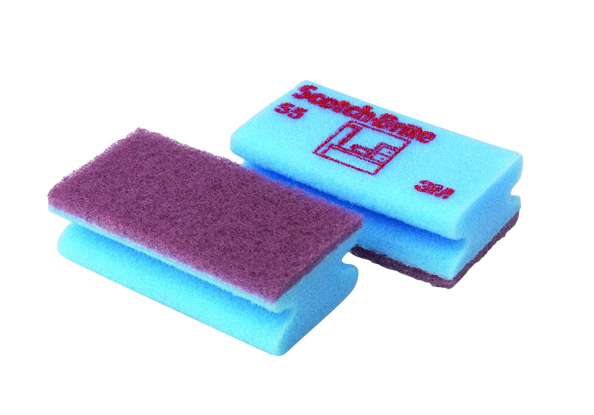 Scotch-Brite™ Esponjas de limpieza de superficies delicadas 55, Beige/Azul, 70 mm x 130 mm, 10/Pack