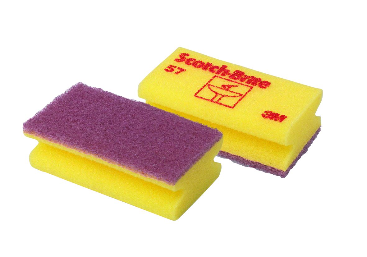 Scotch-Brite™ Esponjas de limpieza de superficies delicadas 57, Amarillo, 70 mm x 130 mm, 10/Pack