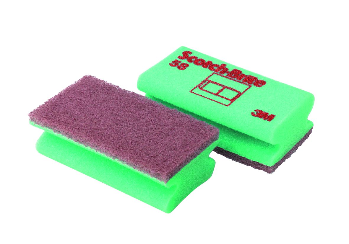 Scotch-Brite™ Esponjas de limpieza de superficies delicadas 58, Beige/Verde, 70 mm x 130 mm, 10/Pack
