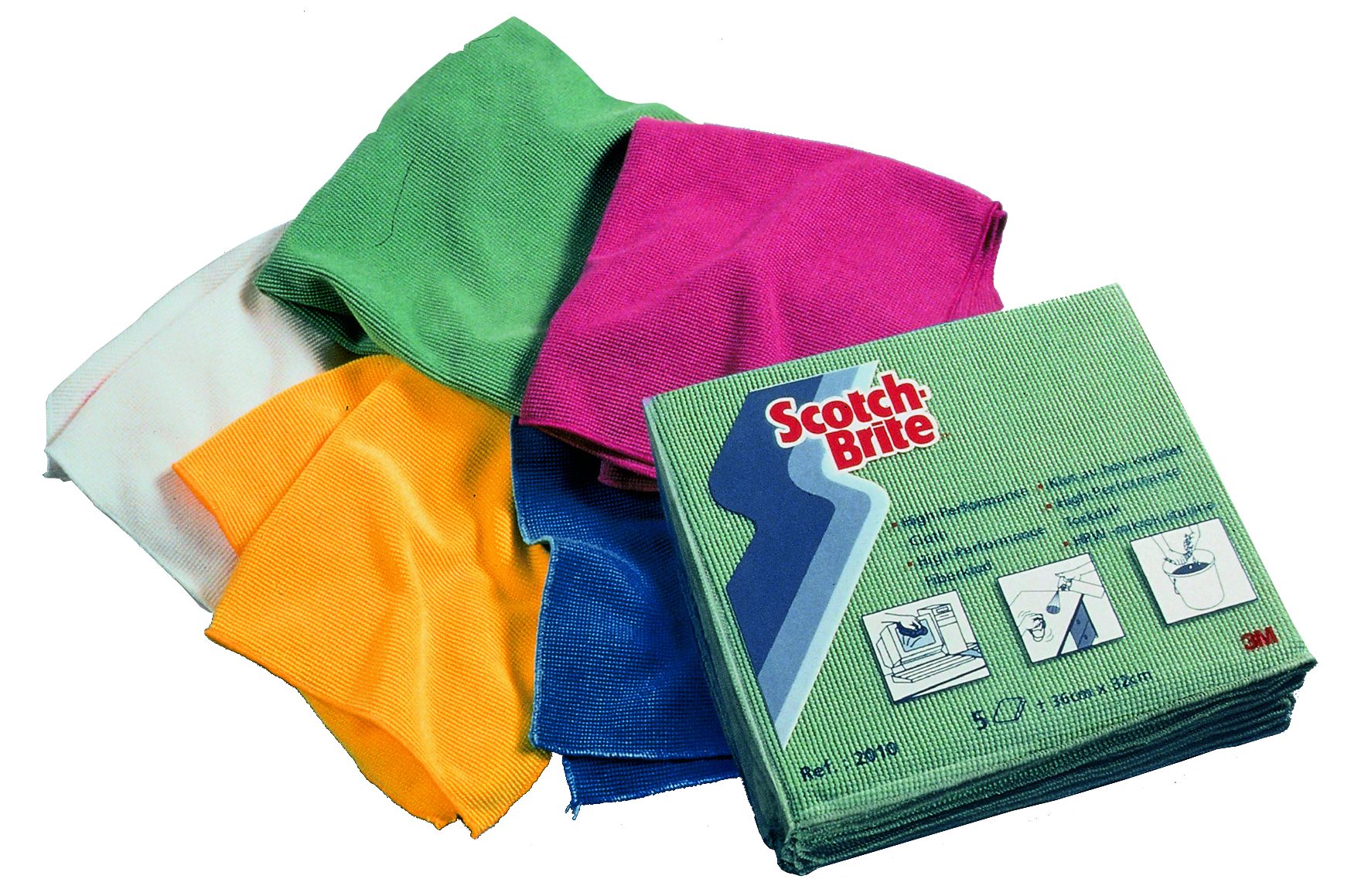 Scotch-Brite™ Bayeta Microfibra de Alto Rendimiento 2010, Amarillo, 320 mm x 360 mm, 5/Pack