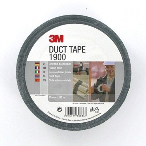 3M™ Cinta Americana 1900, Negra, 50 mm x 50 m
