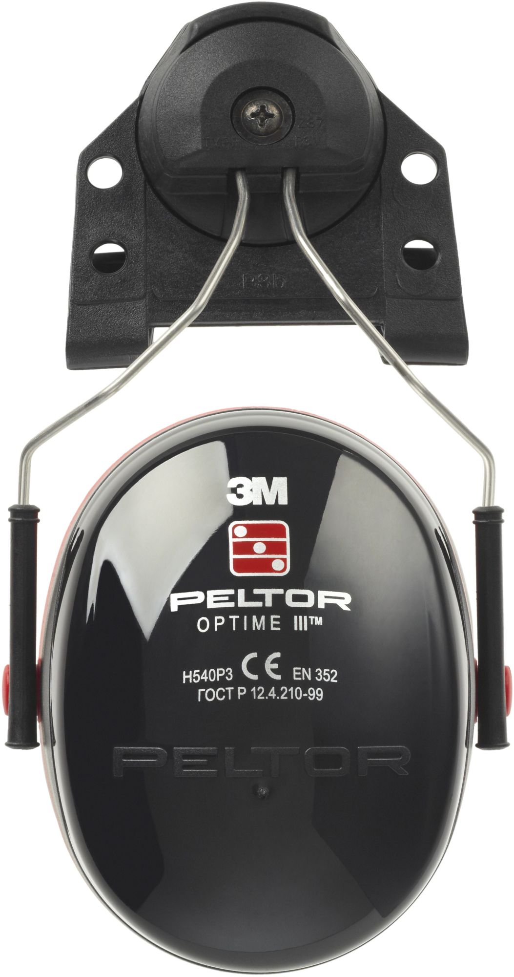 3M™ PELTOR™ Optime™ III Orejeras, 34 dB, negro/rojo, versión montada en casco, H540P3EB-413-SV