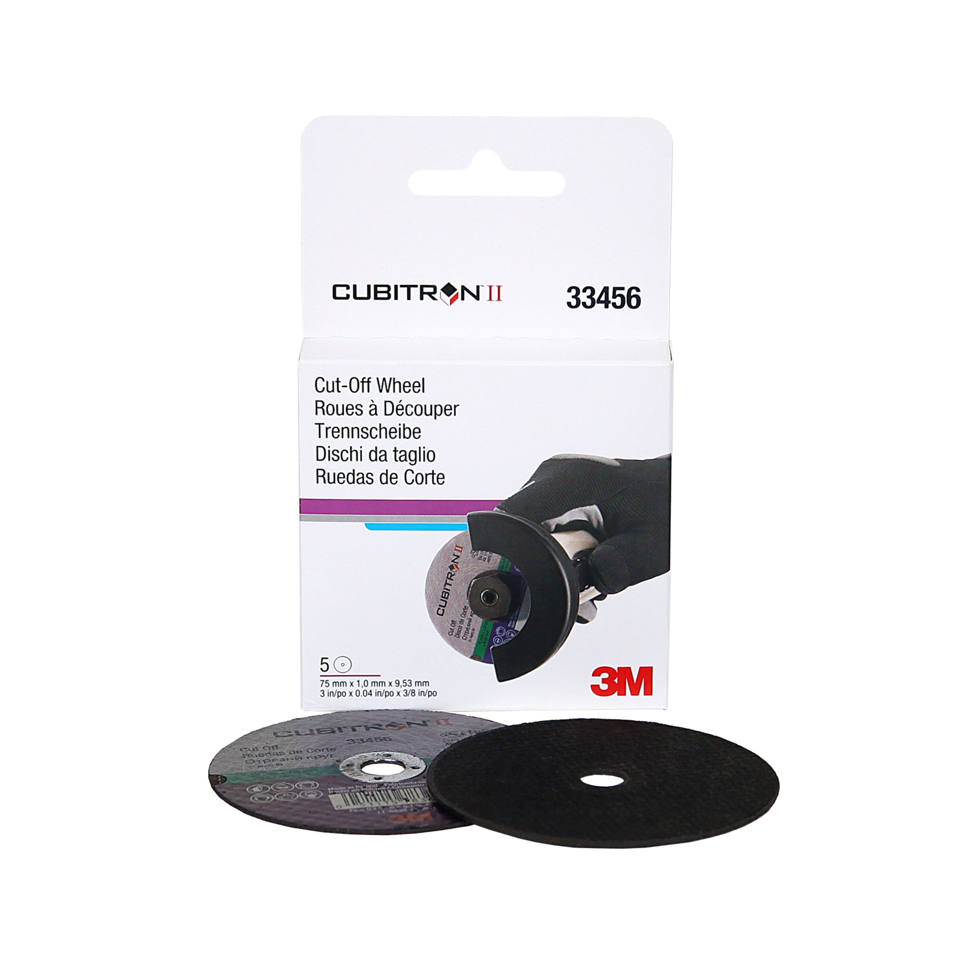 3M™ Cubitron™ II Rueda de corte, 75 mm x 1 mm x 9,53 mm, 33456