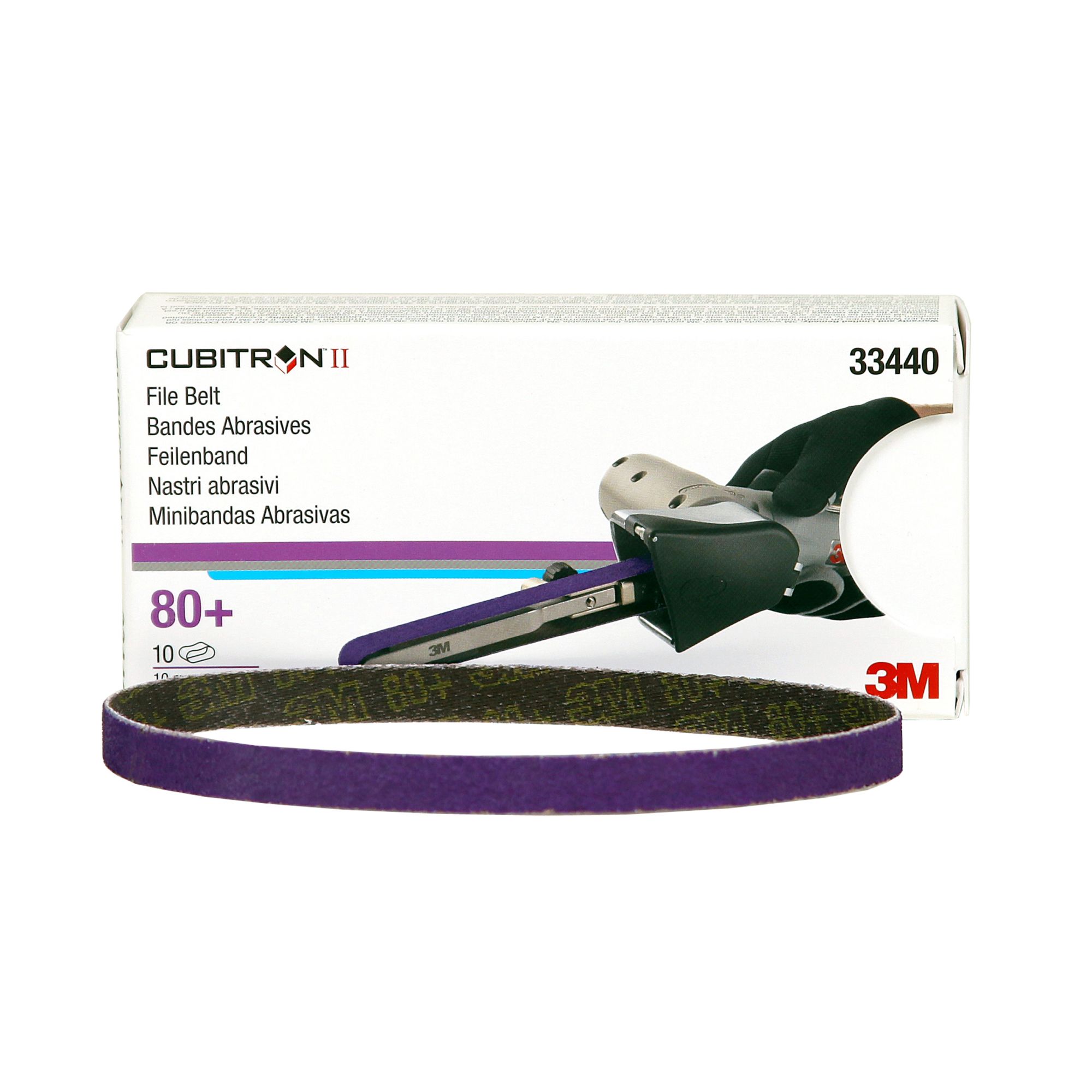 3M™ Cubitron™ II Banda abrasiva 786F, 10 mm x 330 mm, 80+, 33440